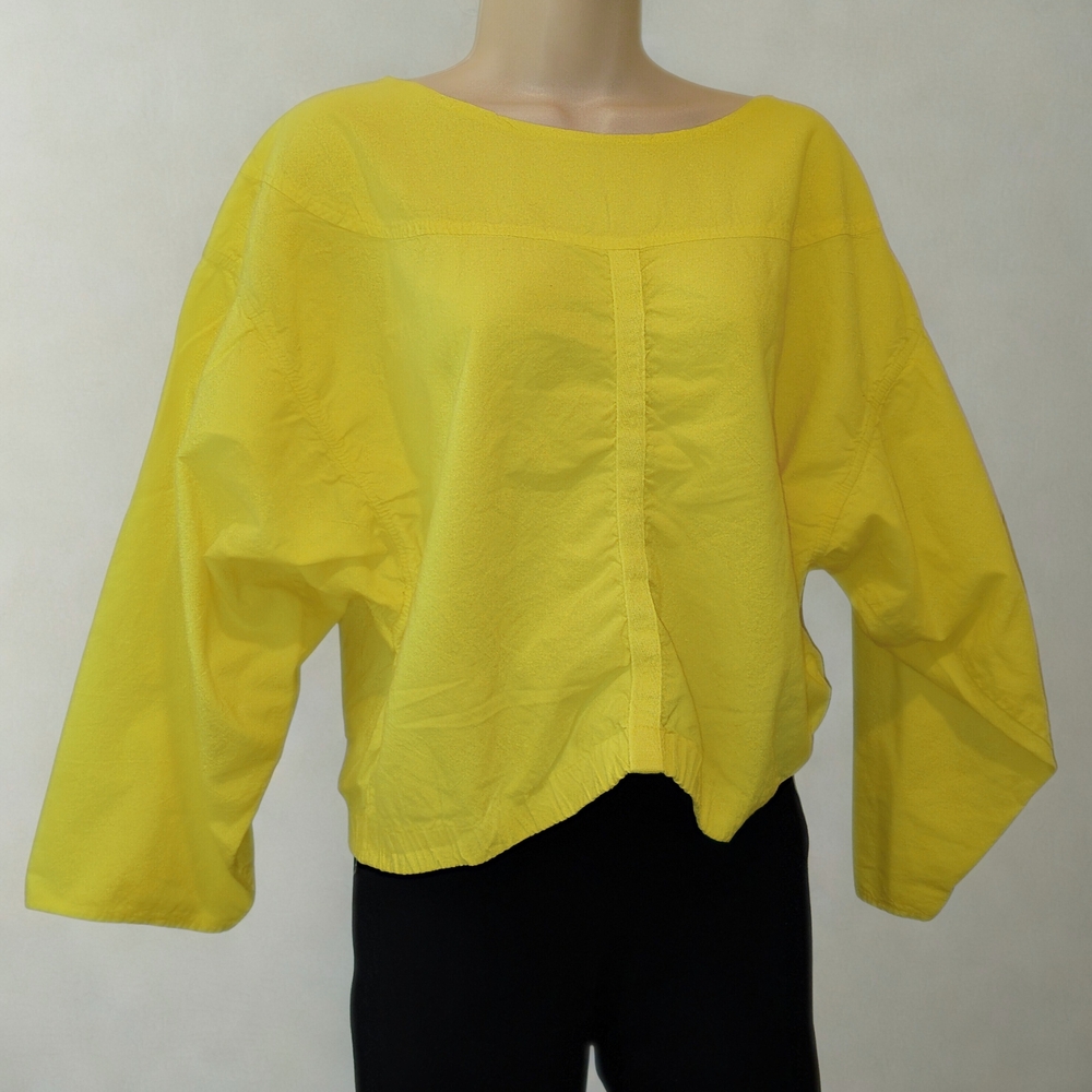 Yellow Boxy Long Sleeve Top – Minimalist Statement Piece